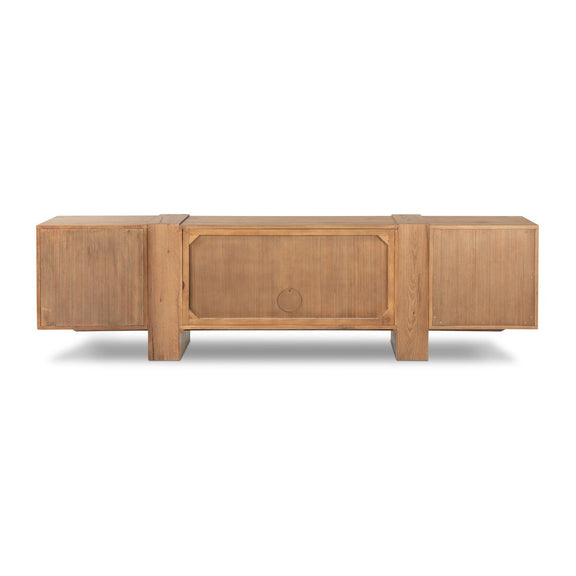 Fisher Media Console - Rustic Amber Oak