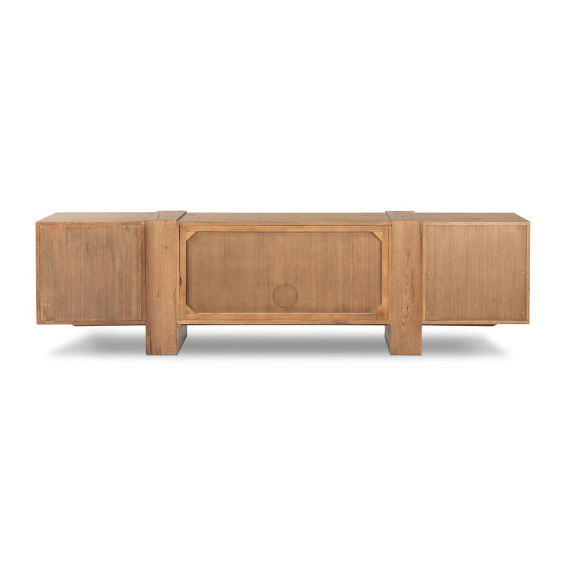 Fisher Media Console - Rustic Amber Oak