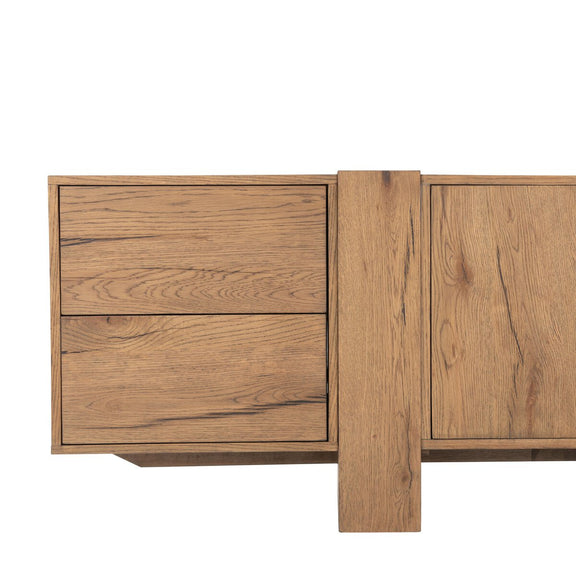 Fisher Media Console - Rustic Amber Oak