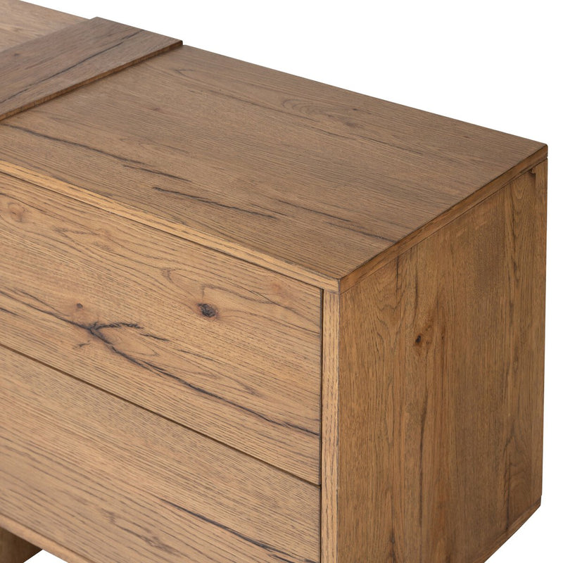 Fisher Media Console - Rustic Amber Oak