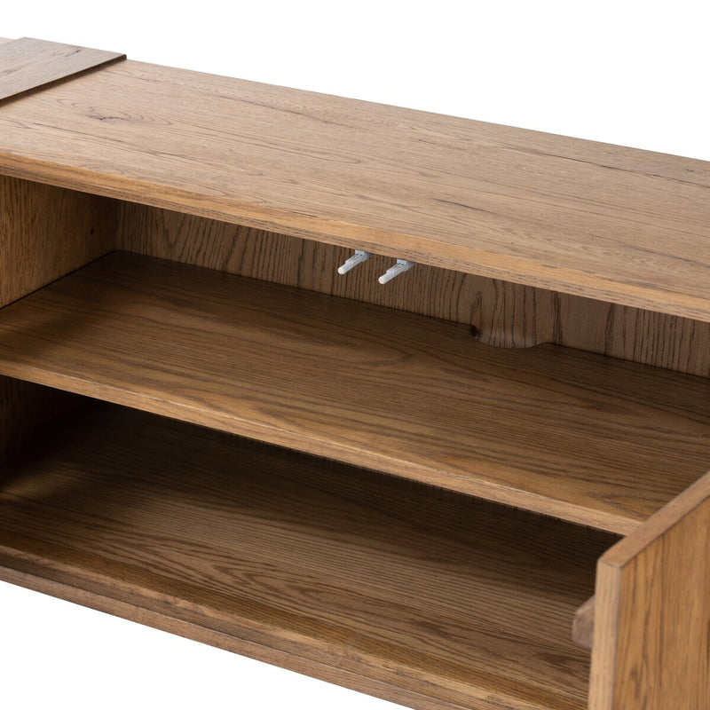 Fisher Media Console - Rustic Amber Oak