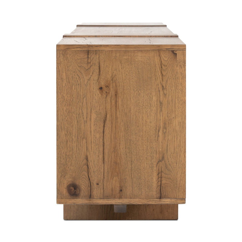 Fisher Media Console - Rustic Amber Oak