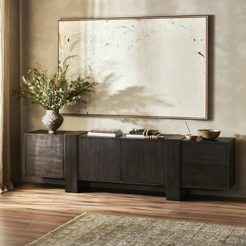 Fisher Media Console - Smoked Black Veneer