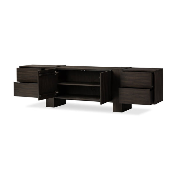 Fisher Media Console - Smoked Black Veneer