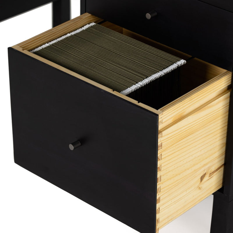 Isador Executive Desk - Black Wash Poplar