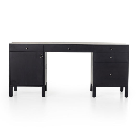 Isador Executive Desk - Black Wash Poplar