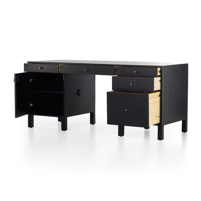 Isador Executive Desk - Black Wash Poplar