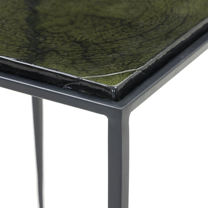 Dalston Nesting End Table Set - Moss Cast Glass