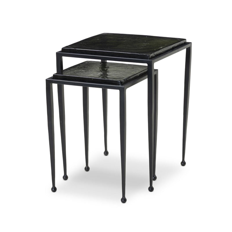 Dalston Nesting End Table Set - Moss Cast Glass