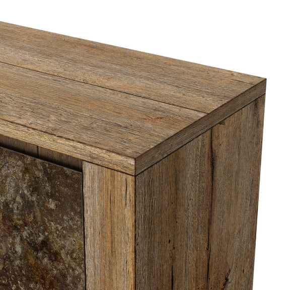 Redondo Media Console - Burnt Bleached Oak Resawn