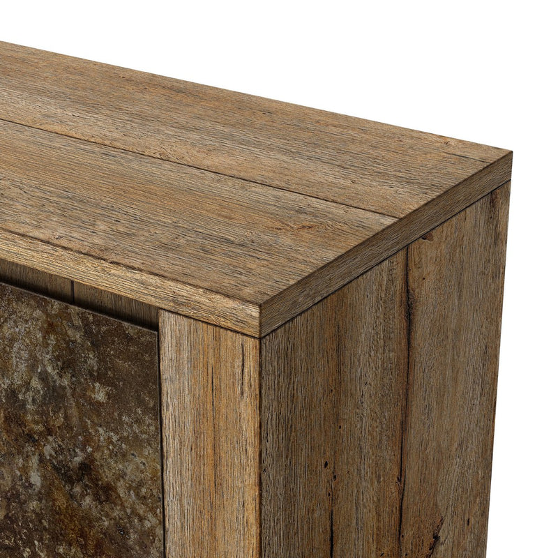 Redondo Media Console - Burnt Bleached Oak Resawn