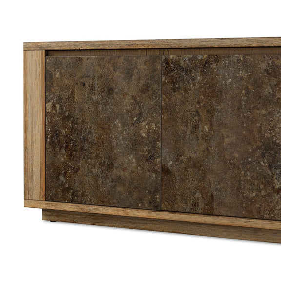 Redondo Media Console - Burnt Bleached Oak Resawn