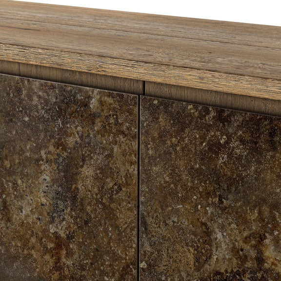 Redondo Media Console - Burnt Bleached Oak Resawn