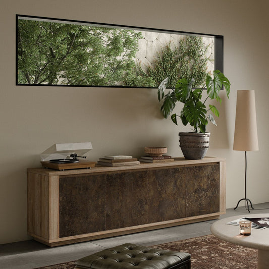 Redondo Media Console - Burnt Bleached Oak Resawn
