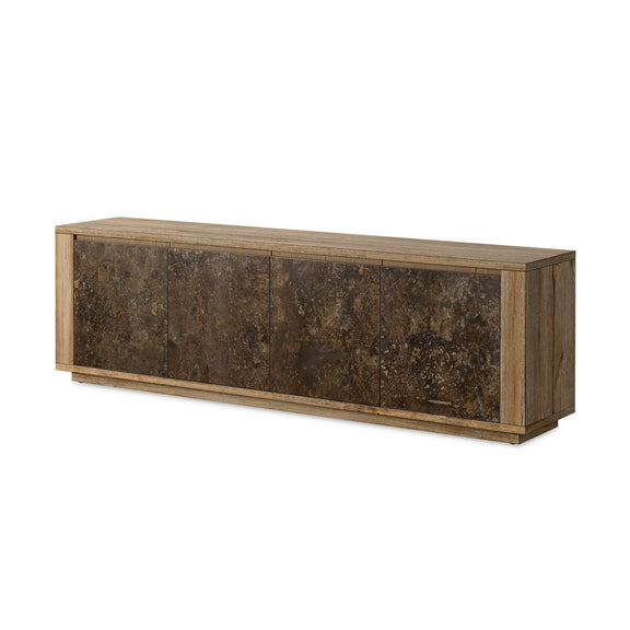 Redondo Media Console - Burnt Bleached Oak Resawn