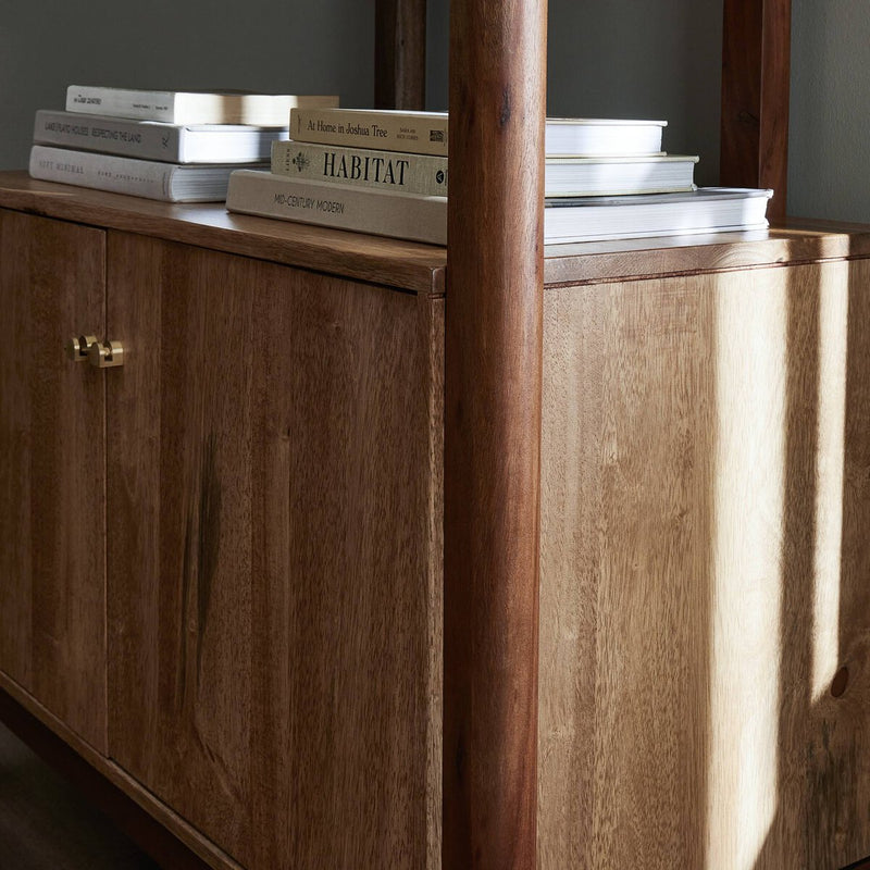 Reza Bookcase - Smoked Honey Parawood