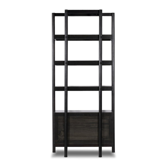 Reza Bookcase - Worn Black Parawood