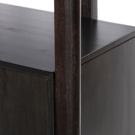 Reza Bookcase - Worn Black Parawood