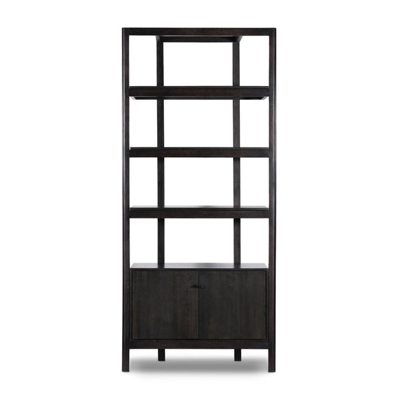 Reza Bookcase - Worn Black Parawood