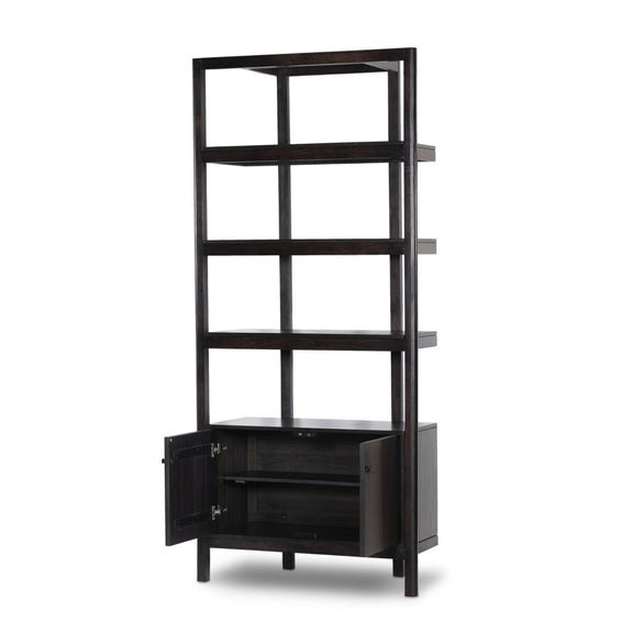 Reza Bookcase - Worn Black Parawood