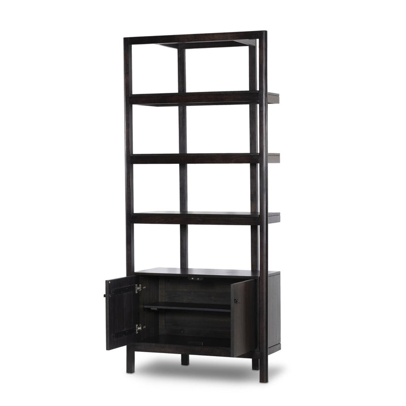 Reza Bookcase - Worn Black Parawood