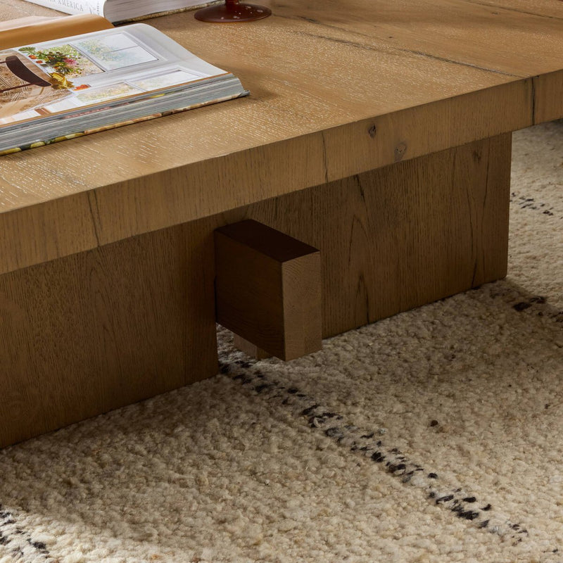 Isaac Coffee Table - Rubbed Light Oak