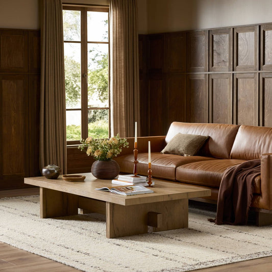 Isaac Coffee Table - Rubbed Light Oak