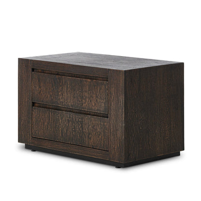 Abaso Nightstand - Ebony Rustic Wormwood Oak