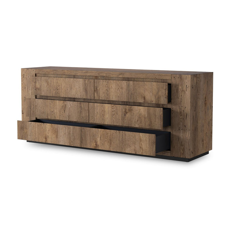 Abaso 6-Drawer Dresser - Rustic Wormwood Oak
