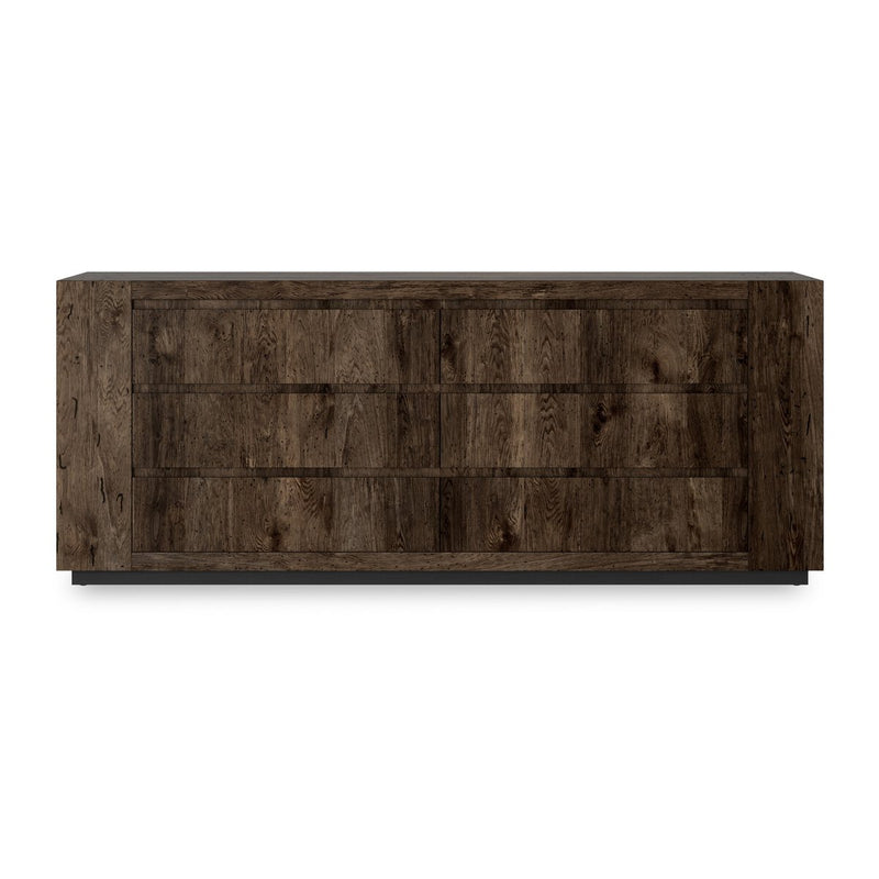 Abaso 6-Drawer Dresser - Ebony Rustic Wormwood Oak