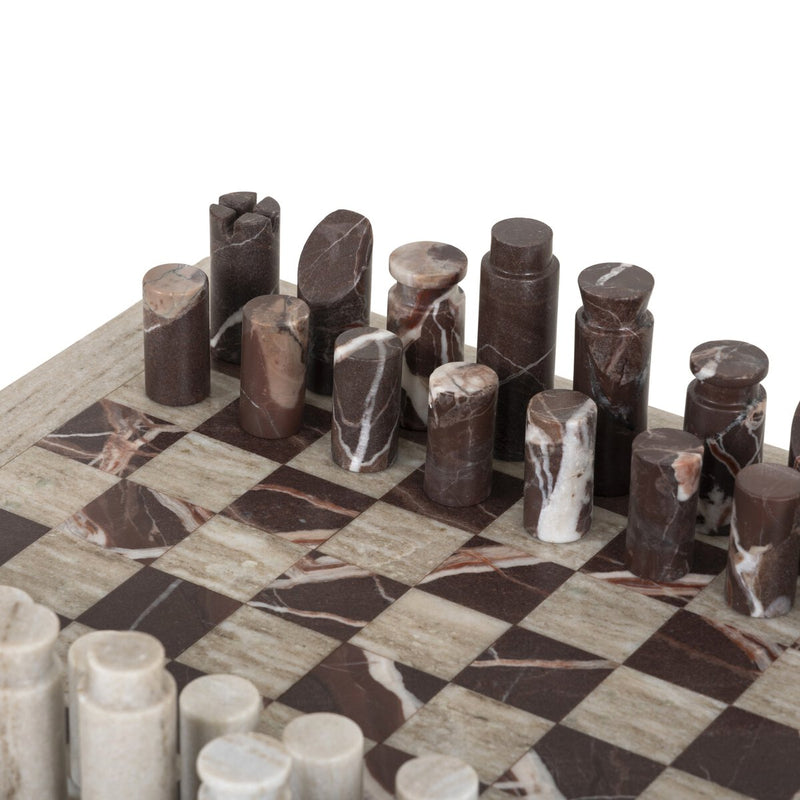 Stone Chess Set - Antique White Marble