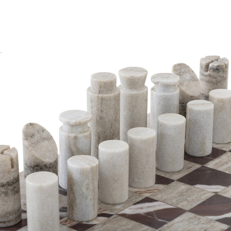 Stone Chess Set - Antique White Marble