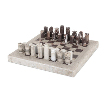 Stone Chess Set - Antique White Marble