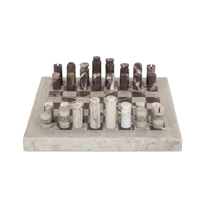 Stone Chess Set - Antique White Marble