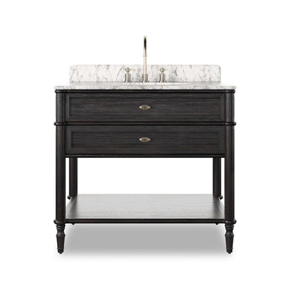 Toulouse Single Vanity - Satin Black Veneer