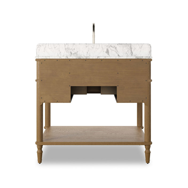 Toulouse Single Vanity - Washed Blonde Oak Veneer
