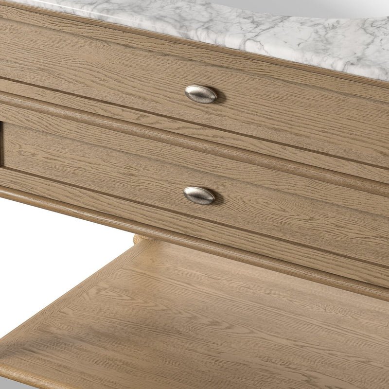 Toulouse Single Vanity - Washed Blonde Oak Veneer