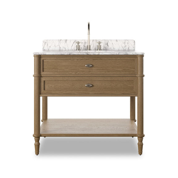 Toulouse Single Vanity - Washed Blonde Oak Veneer