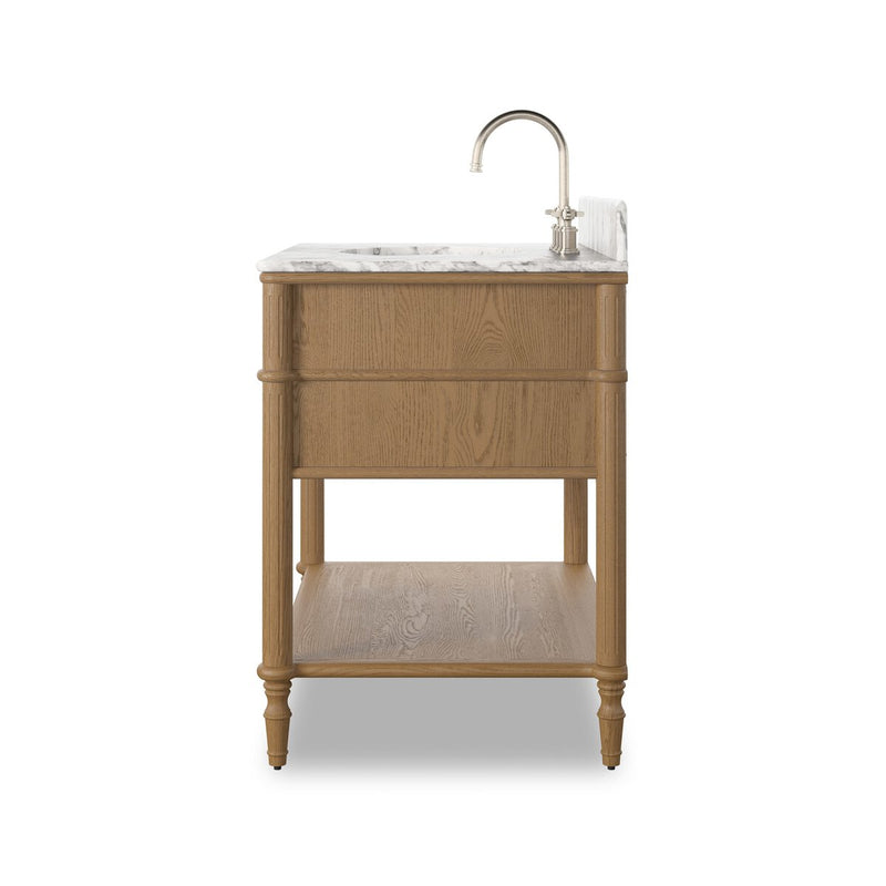 Toulouse Single Vanity - Washed Blonde Oak Veneer