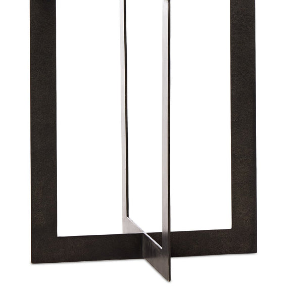 Lennie Cast Glass End Table - Amber Cast Glass