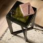 Lennie Cast Glass End Table - Moss Cast Glass