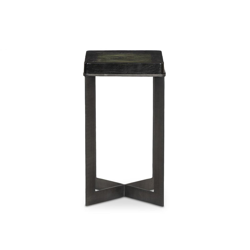 Lennie Cast Glass End Table - Moss Cast Glass