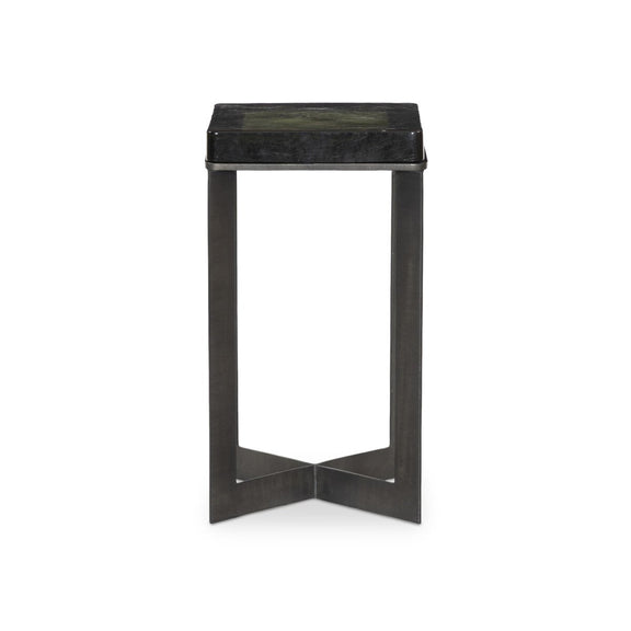 Lennie Cast Glass End Table - Moss Cast Glass