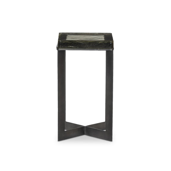 Lennie Cast Glass End Table - Clear Cast Glass