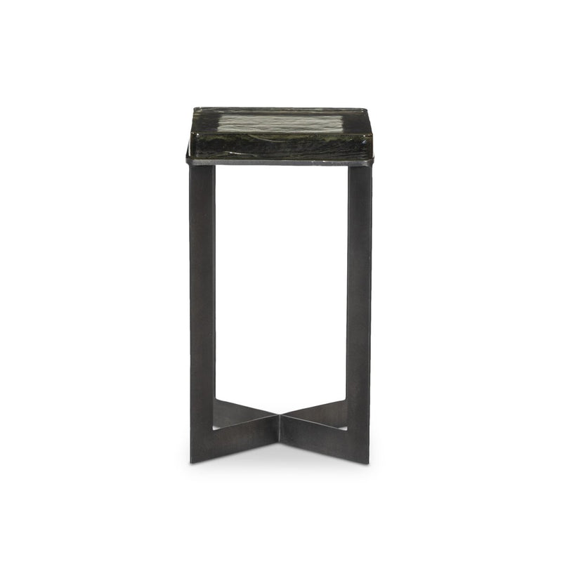 Lennie Cast Glass End Table - Clear Cast Glass