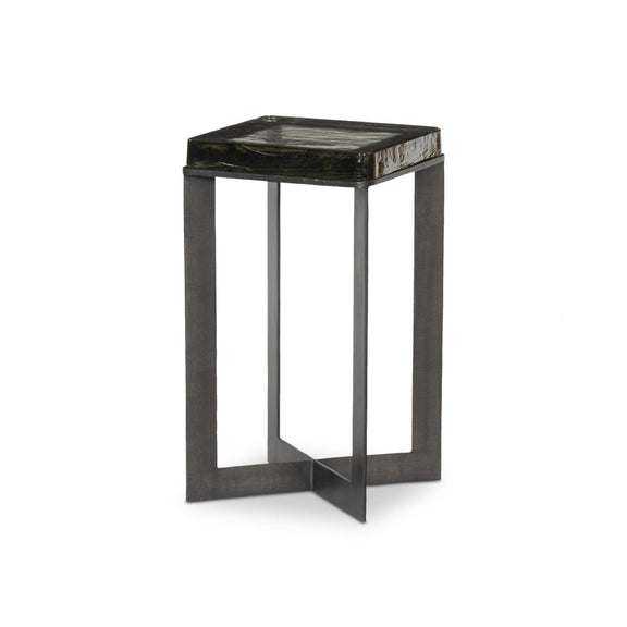 Lennie Cast Glass End Table - Clear Cast Glass