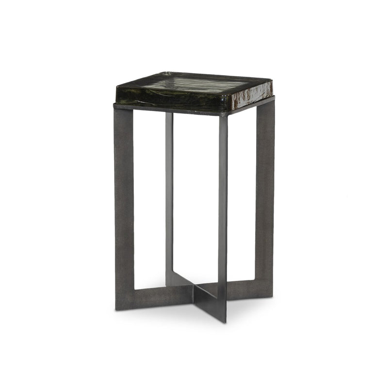 Lennie Cast Glass End Table - Clear Cast Glass