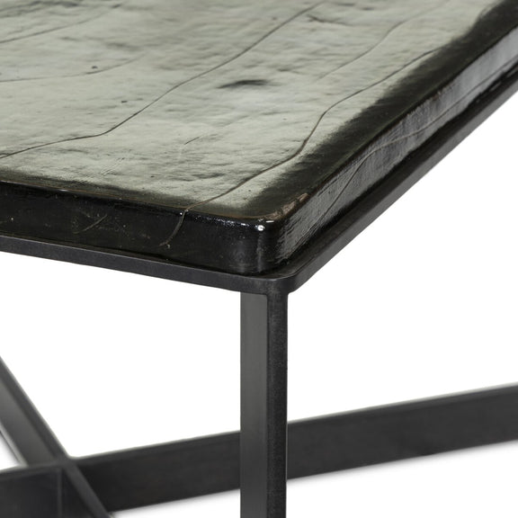 Lennie Cast Glass Bunching Table - Clear Cast Glass