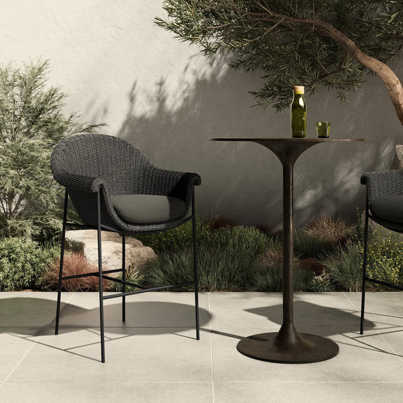 Suerte Outdoor Bar + Counter Stool - Faux Black Hyacinth