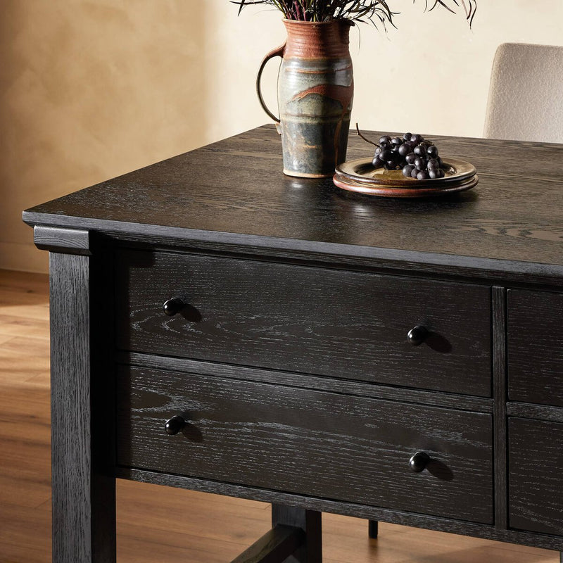 Gardendale Small Kitchen Island - Stained Black Oak Veneer
